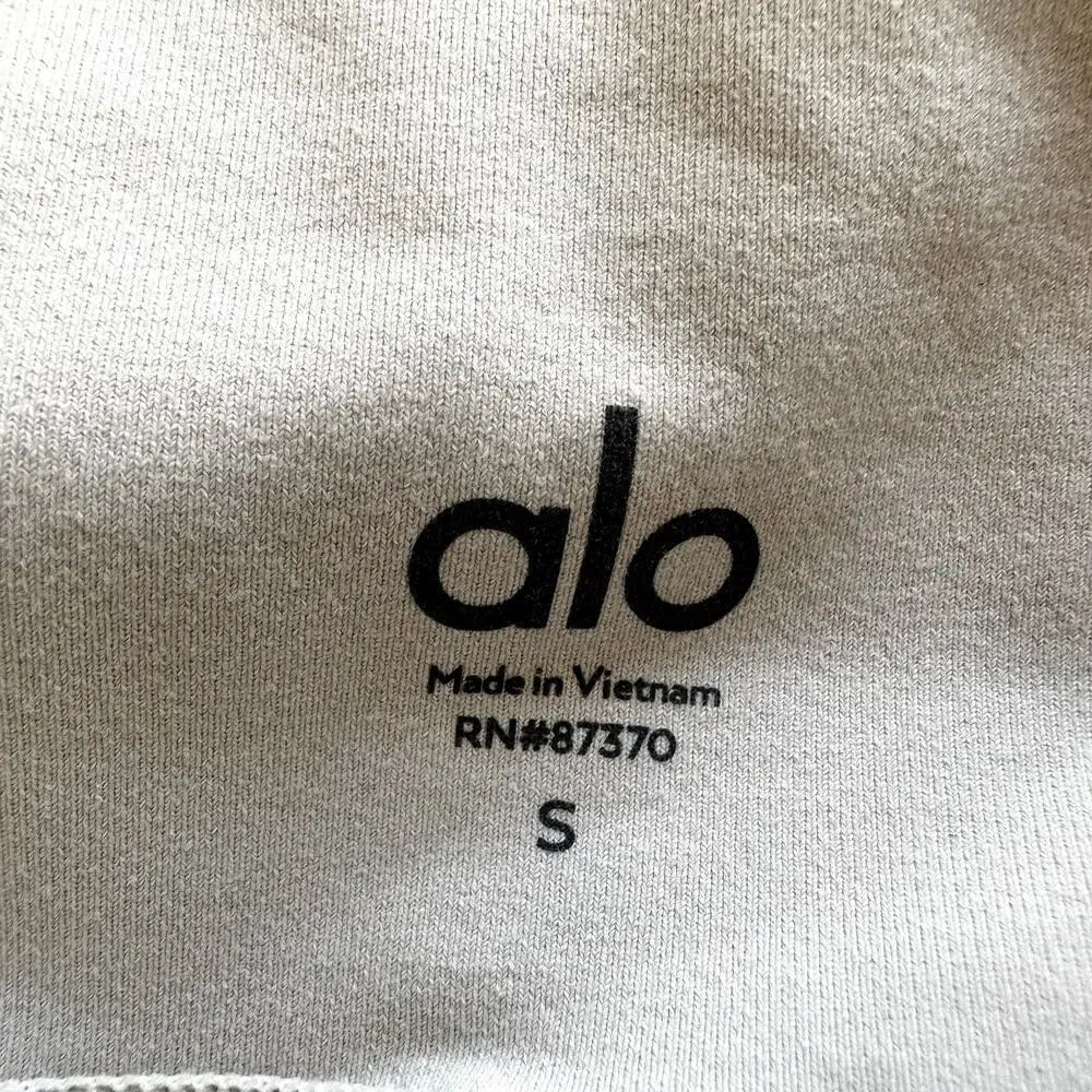Alo Yoga 7/8 High Waist Moto Leggings Mesh Pleated Elastic Waist White Small - Picture 4 of 5